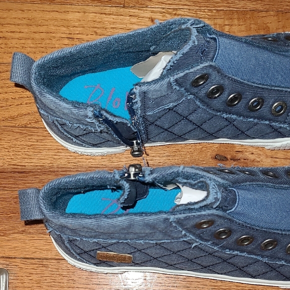 Blowfish Blue Quilted High-Top Sneakers - Picture 3 of 6